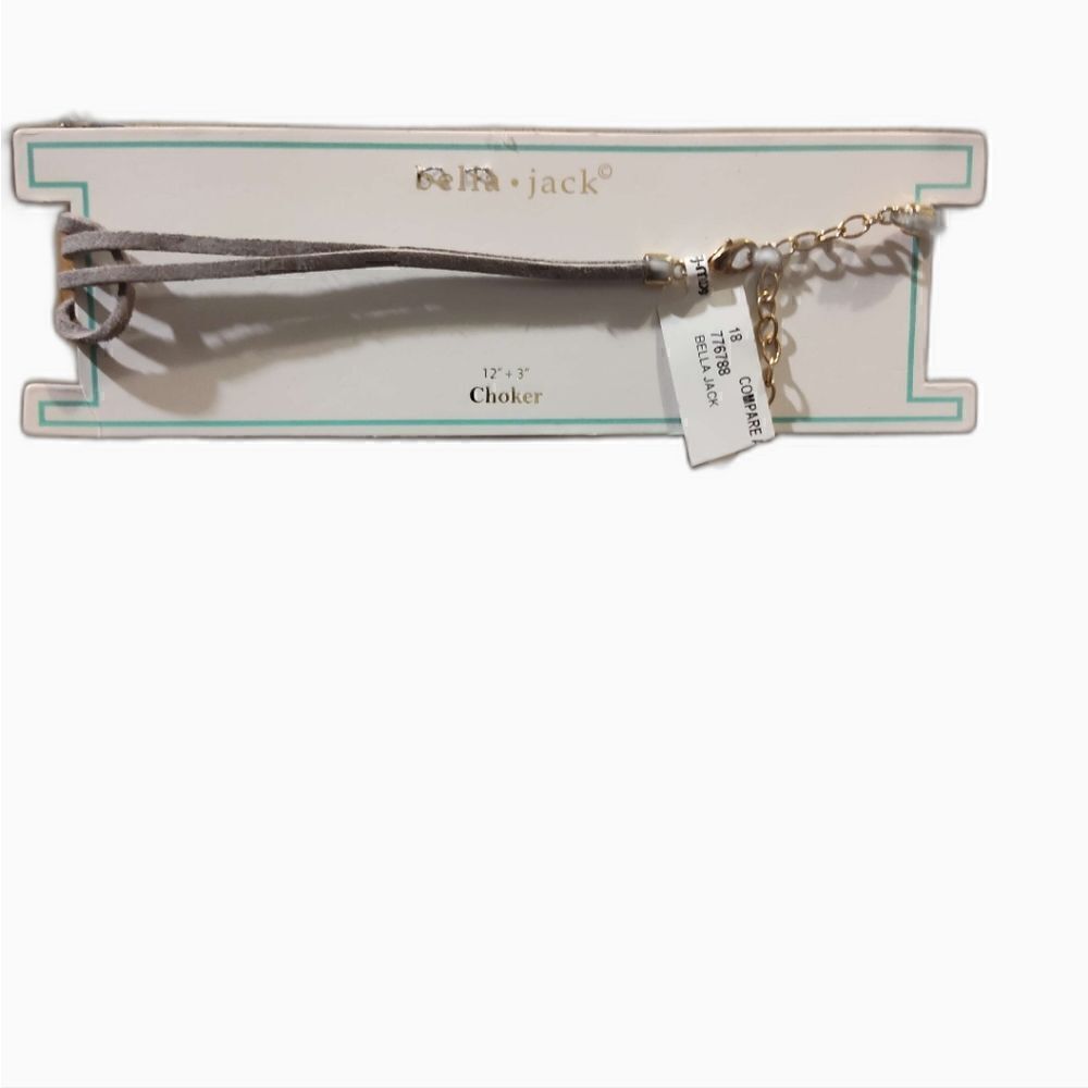 Bella Jack suede gray bow choker, nwt - Picture 2 of 3